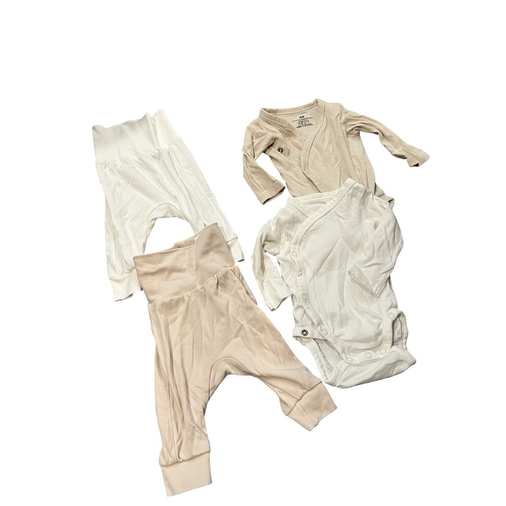 H&M Organic Cotton Unisex Kimono Snap Top & Bottom Set Of 2 Lot 1-2 Months